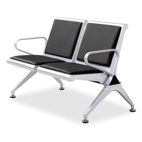 SnamicE waiting room chair,PU Waiting Room Chairs - 2-Seat Airport Reception Chairs with Arms for Bank, Market Furniture,