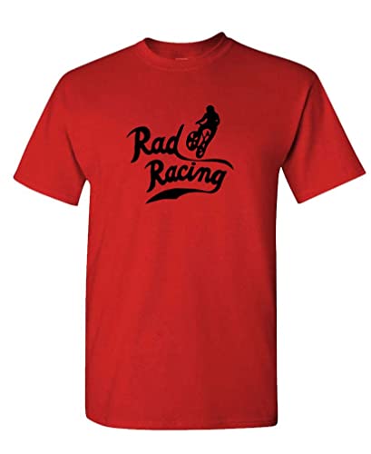 Rad Movie BMX Racing T-Shirt Featuring The 1980's fad - Perfect Rad DVD Bicycle Tricks Tee for Enthusiasts