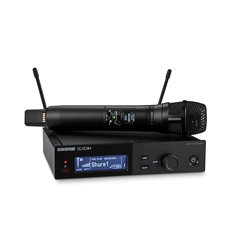 Image of Shure SLXD24+ /58 Handheld Wireless System - SLXD4+ Receiver, SLXD2+ Handheld Transmitter with Nexadyne 8 /C Capsule, Bluetooth Monitoring, G57 Band