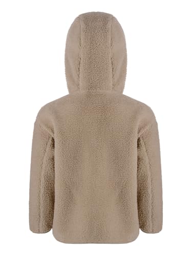 Kids Girls Thermal Hoodie Jackets Polar Fleece Long Sleeve Button Overcoat with Pockets Winter Thick Outerwear2