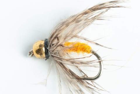 Blue Wing Olive Bead Head Soft Hackle Wet Fly, 6-Pack (Orange, #12)