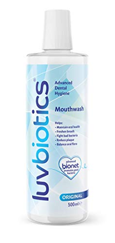 Luvbiotics Xylitol Mouthwash with Dental Probiotics - Promotes Good Bacteria for Fresh Breath, Healthy Teeth & Gums - Alcohol Free Natural Breath Freshener - 500ml