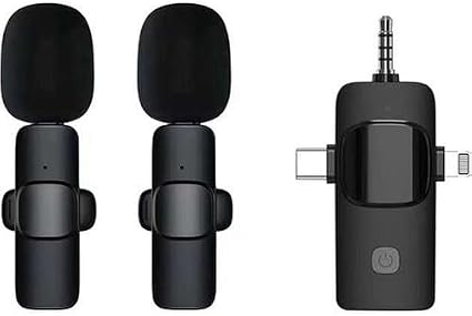 Daytona K9-C2 Wireless 3ın1 (Kablosuz Mikrofon) Type-C - Lightning -3,5mm Jak Çiftli Yaka Mikrofonu