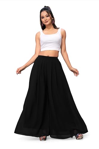 Image of Georgette Bonanza Soft Flared Palazzo (MID Waist)