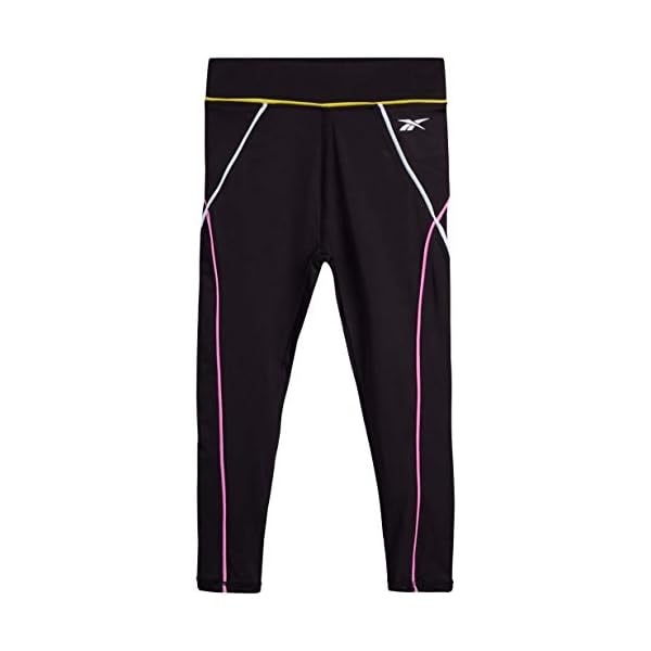 Reebok Girls' Leggings Multipack - 4 Pack Performance Stretch Pants Kids Clothing Bundle, Size 7, Rainbow Tie Dye/Black