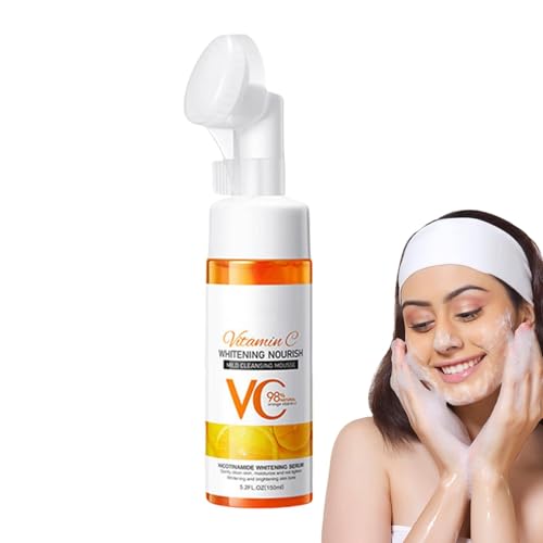 Lavado de la cara con iluminación de la piel, limpiador facial espumoso, lavado facial con, seguridad y para usar, ayudar a iluminar y refrescar la piel de 150 ml para mujeres