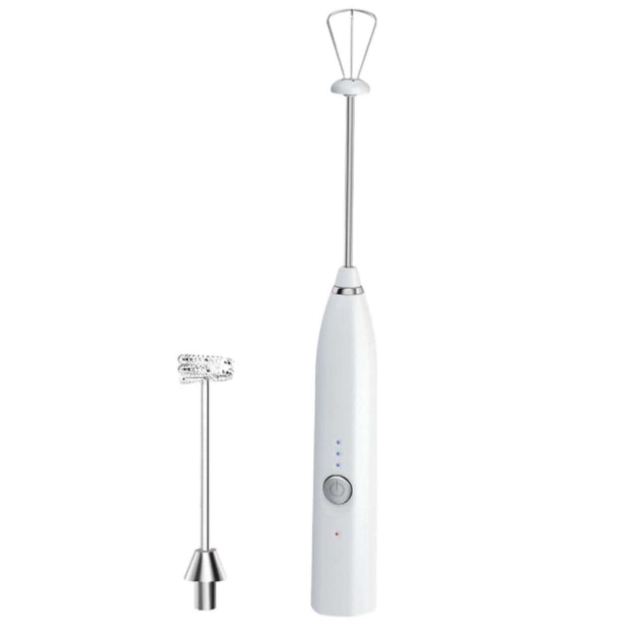 Frullino Montalatte per Macchiato Frullatore Elettrico Montalatte A 3 velocità Frullatore A Immersione Agitatore per Schiuma Ricaricabile USB Schiumatore Latte(White)