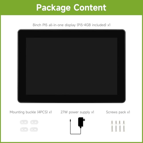 Image of Waveshare Industrial HMI All-in-one 8inch Touch Display, Compatible with Raspberry Pi 5 (Included), Supports Dual 4K HDMI Output, 10-Point Touch, Aluminum Alloy Case, High-Efficiency Heat Dissipation