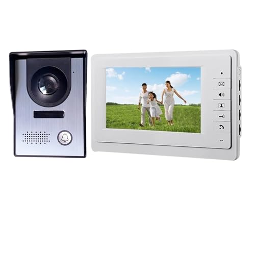 WAFOHSR De Videoportero 7 Pulgadas con Timbre Y Kits Puerta Desbloqueo Monitoreo For Villas, Casas, Oficinas Apartamentos Audio Bidireccional