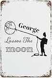 DRFYVZ Tin Sign Metal George Lassos The Moon Bailey Its A Wonderful Life 6×8 Inch