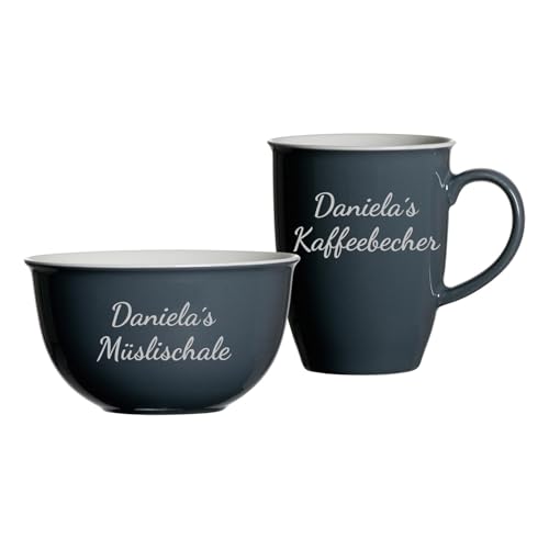 LUXENTU Frühstücks-Set Doppio mit personalisierter Gravur,...