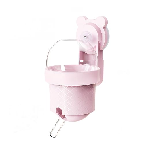 Vacuum-Sealed Leak-Proof Whisper-Quiet Hamster Water Bottle 3.73oz - Wall-Mounted & Free-Standing Cone-Shaped Dispenser for Glass Tank & Wire Cages Hamsters Gerbils Sugar Gliders