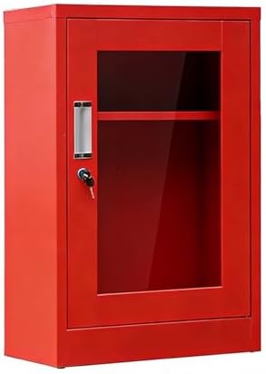 Fire Safety Cabinet with Adjustable Shelves - Lockable Steel Storage for Gas Stations & Schools, 3C Tempered Glass Door, 1200mm x 900mm x 400mm, Durable Fireproof Solution