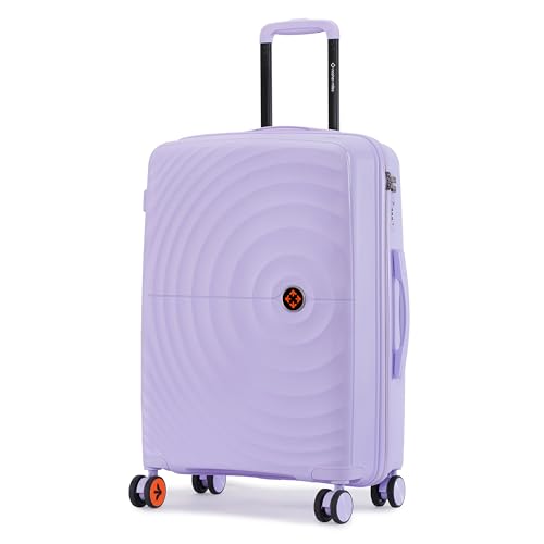 Image of Nasher Miles Polypropylene Spinner Seattle Hard-Sided Check-in Luggage 24 inch | 65cm | 8 Wheels Medium Trolley Bag for Travel | Suitcase (Pastel Purple)