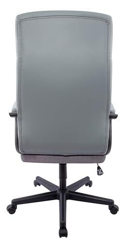Image of STAPLES Rutherford Ergonomic Manager & Executive Office Chair, High Back Swivel, Adjustable Height, Luxura Faux Leather, Gray