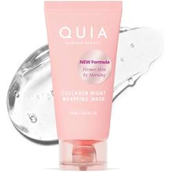 QUIA Collagen Overnight Wrapping Mask - Wake Up to Plumper, Firmer Skin | Peel-Off Korean Beauty Mask for Fine Lines and Dull Skin- Improves Elasticity and Hydration- Sensitive Skin Safe
