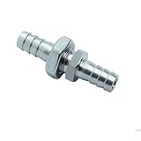 HongBoW Hardware 1 Piece1/4" Barbed Stainless Hose Barb Bulkhead Fitting Straight Thru-Bulk Barbed B