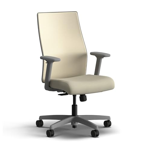 Image of HON Ignition 2.0 Mid Back Task Chair, Spectrum Mesh, Standard Synchro-Tilt Control, Office Chair with Lumbar Support, Height and Width Adjustable Arms, Titanium Frame, Linen