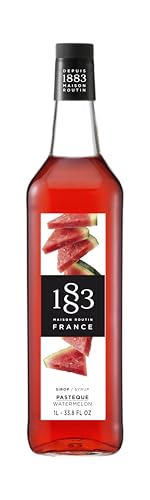 Image of 1883 Watermelon Syrup for Drinks, Made in France, 1 Liter Glass Bottle