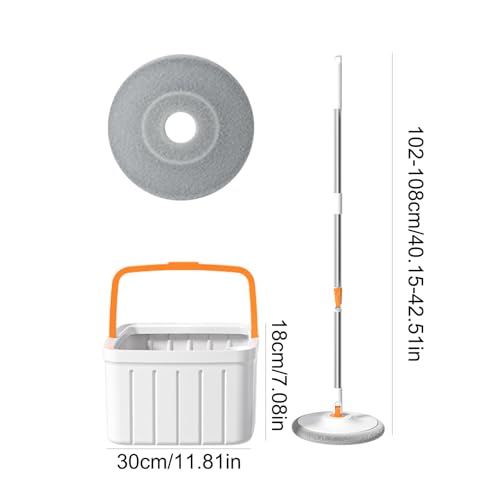 Vuggdt Wischmopp-Eimer-Set mit Auswringer, Wischeimer, Bodenreinigungssystem mit Auswringer, 2 Fächer, für Hotel, Fitnessstudio, Klassenzimmer, Keramikfliesen – Bild 6