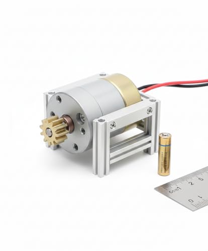 Image of 12V DC High Torque Geared Motor with Brass Gear | Metal Body Low RPM Motor for Robotics, DIY Projects & Automation