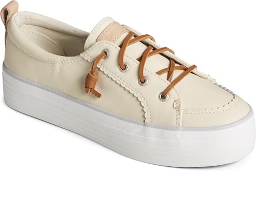 Sperry Women's Crest Vibe Platform Washable Sneaker, Off White, 82