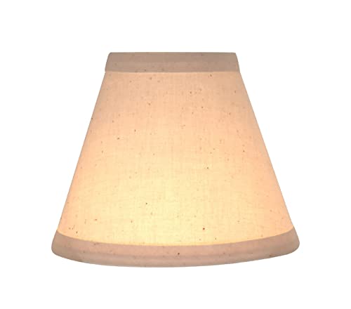 Image of Aspen Creative 32118-2A Small Hardback Empire Shape Chandelier Clip-On Lamp Shade Set (2 Pack), Transitional Design In Off White, 6 inch Bottom Width (3 inch x 6 inch x 5 inch)