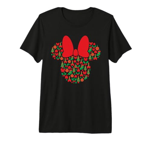 T-shirt Disney Minnie Mouse vêtement de Noël rouge et vert pour femme et adolescente