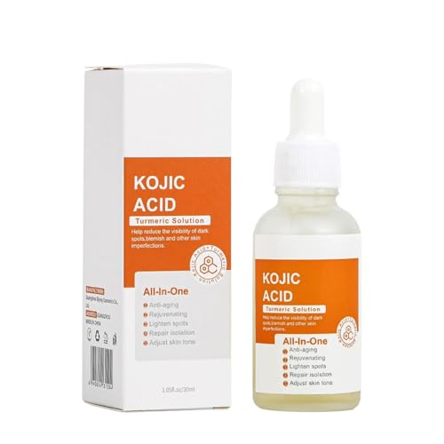 Sérum de Cúrcuma y Ácido Kójico, Iluminador Natural para Uniformizar el Ton de Piel, Reduce Hiperpigmentación y Manchas de Edad, para un Brillo Radiante, Hidratación Intensa Facial