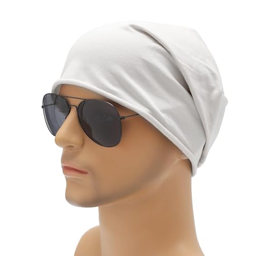 Image of ZLYC Cotton Thin Slouchy Beanie Hat for Men Women Fashion Soft Stretch Knit Skull Cap