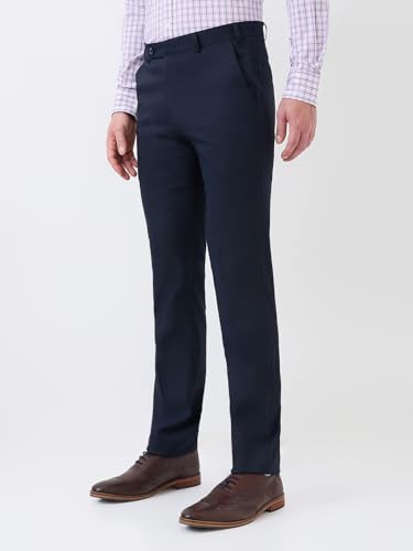 Image of Park Avenue Men's Polyester Blend Checks Small Pattern Super Slim Fit Flat Front Formal Trouser