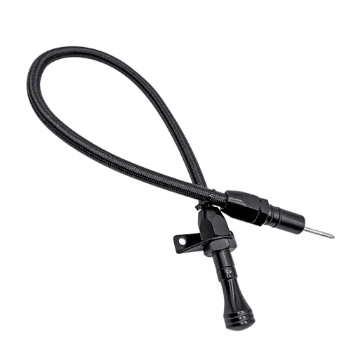 HAHAHA -TH350/TH400 Dipstick Turbo 350/400 Firewall Mounted Flex Transmission Oil Dipstick Compatible with GM/Chevy (Black)