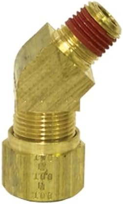 Tectran 1374-4A Air Brake Fitting 45 Degree Elbow (Brass D.O.T. for Nylon Tubing, 1/4" Tube Size, 1/8" Pipe Thread, Pack of 10)