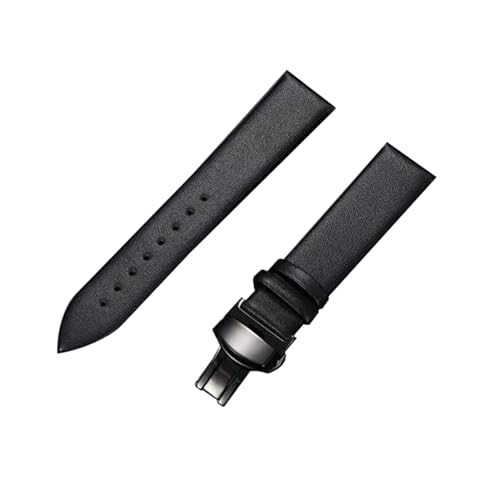 Bracelet en cuir de vache ultra fin 18mm coloré pour montre quartz