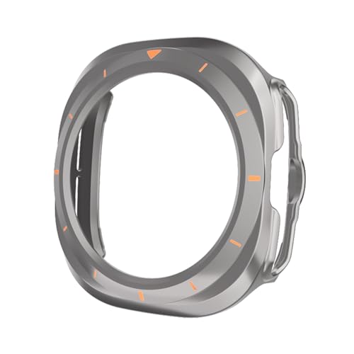 Coque Samsung Galaxy Watch 7 Ultra 47mm rigide coloris titane-orange