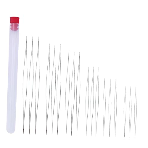 VILLCASE Quality Metal Beading Needles 18pcs Threaders Set Perfect for Beaded Bracelets Jewelry Making Crafts