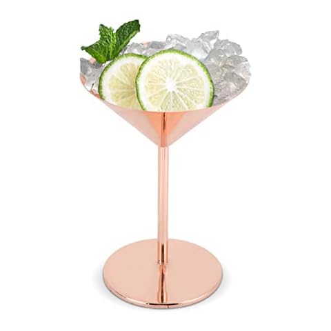 Copas de Martini de acero inoxidable de oro rosa HERCHR Cover