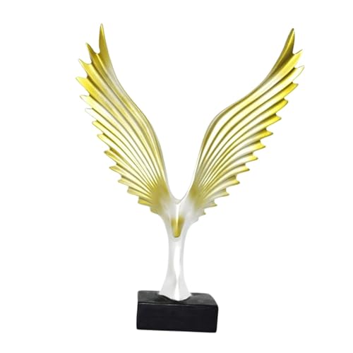 Image of Resin Eagle Wing Figurines Sculptures Home Decor Showpiece Feng Shui Vastu Eagle Wing Statue for Home Decor Showpiece (Multicolor) (Yellow)