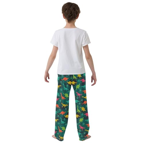 Dinosaur Paw Print Boys Long Pants Soft Trousers Elastic Waist Kids Lounge Bottoms with Pockets S-XL3