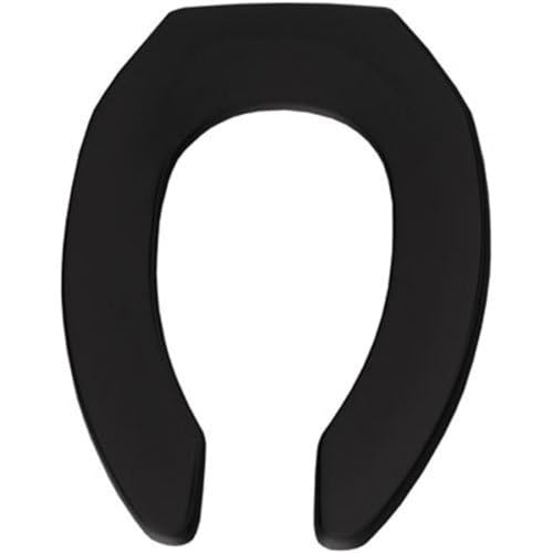 BEMIS 1955CT 047 Commercial Heavy Duty Open Front Toilet Seat will Never Loosen & Reduce Call-backs, ELONGATED, Plastic, Black
