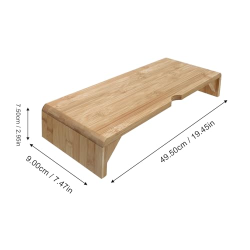 Support écran ordinateur bambou rehausseur solide bureau sans tiroir - 3