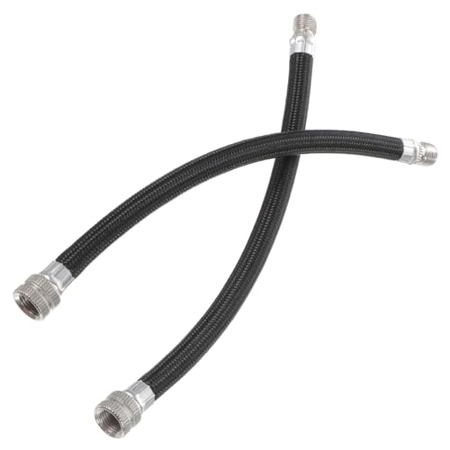 BESTonZON 2 Piezas Tubo de extensión para Manguera de la Manguera de Repuesto para de Bicicleta. Inflador Extensible Air Pump Manguera Flexible Manguera de extensión Black