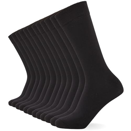 FM London Unisex Super Weiche Lange Unisex-socken Calf Socks, Schwarz, 43-46 EU