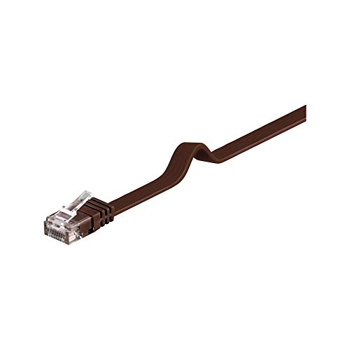 Goobay 95894 CAT 6 Flat-Patch Cable, U/UTP, Dark Brown, 2 m Length, 2m -- dunkelbraun