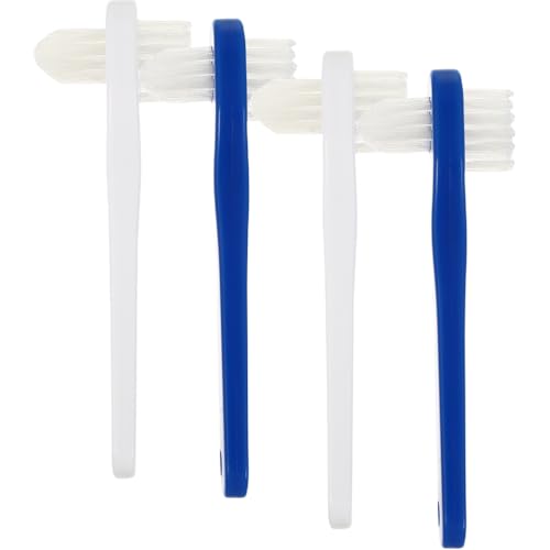 Cepillo de dientes de cerdas 4 unidades de doble cabeza, cepillo de dientes falsos portátil de 360 grados, cepillos de dientes de doble cara para adultos, cepillo de dientes de limpieza oral