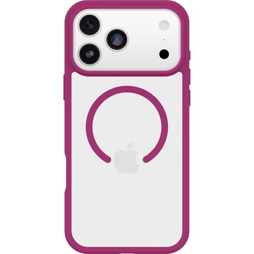 Image of OtterBox React Series MagSafe Case for iPhone 17 Pro Max, Shockproof, Drop Proof, Ultra-Slim, Protective Thin Case, Tested to Military Standard, Clear /Pink