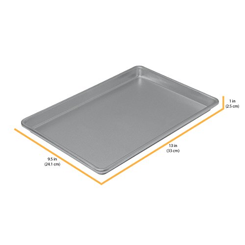 Chicago Metallic Commercial II Non-Stick Small Cookie/Baking Sheet. Perfect for making jelly rolls, cookies, pastries, one-pan meals, and more,12.25 by 8.75, Gray - Thumbnail 7
