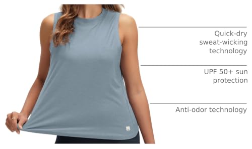 Image of ODODOS Women's Performance Tank Ultra Soft odSTRATUM Tech Sleeveless Tee Shirts High Crew Neck Pullover Top