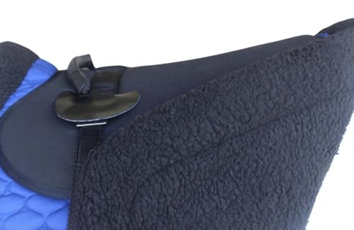 Image of Horse Quilted English Bareback PAD Trail Fleece Neoprene Royal Blue 72F48RB