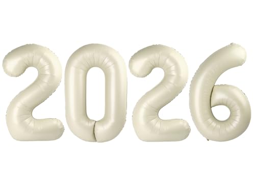 2026 Balloon Numbers - 40 Inch Cream New Years Eve Party Supplies 2026, Nye Decor Party Decorations Happy New Year, New Years Eve Foil Party Balloons, Graduation Party Decorations 2026 Balloon Numbers - 40 Inch Cream New Years Eve Party Supplies 2026, Nye Decor Party Decorations Happy New Year, New Years Eve Foil Party Balloons, Graduation Party Decorations